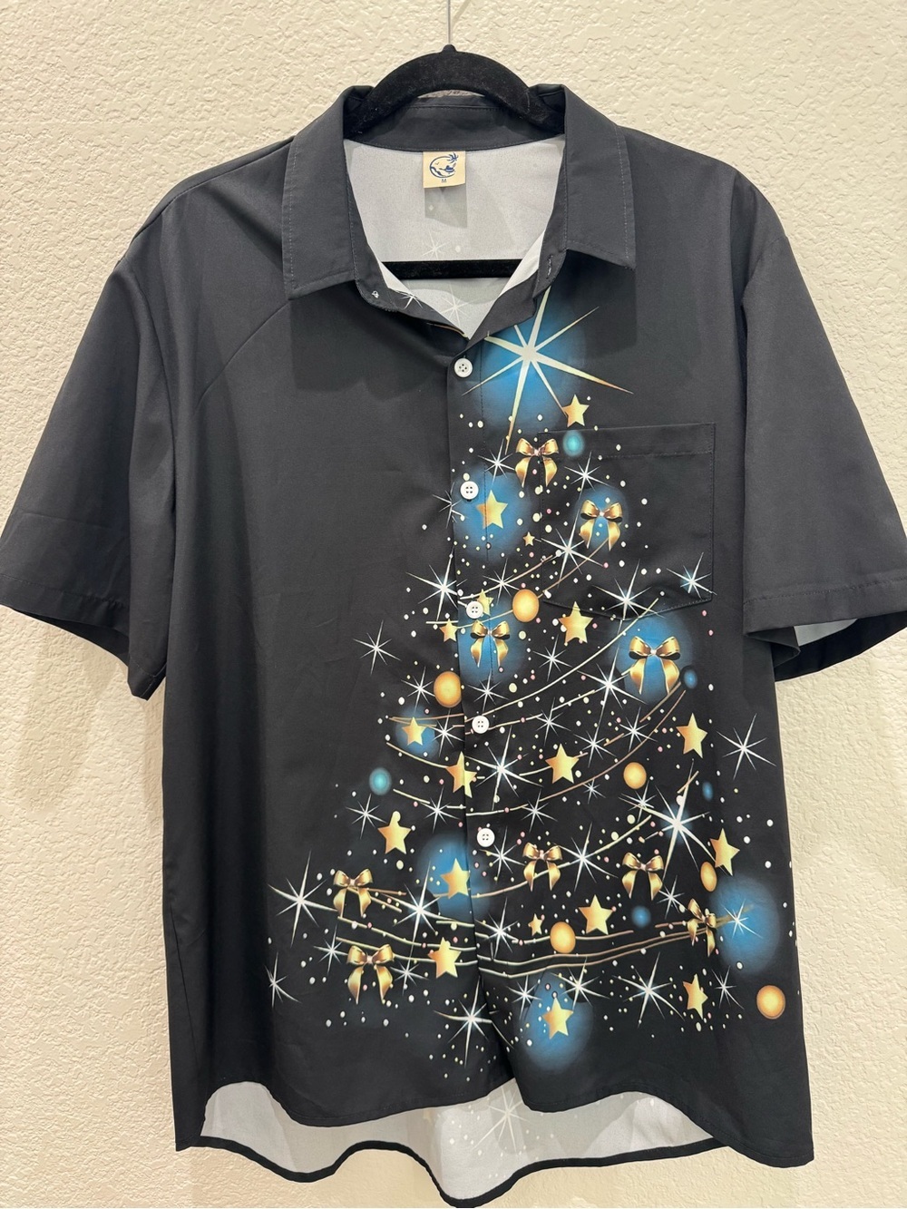 HARDADDY Christmas Bowling Shirt Mens M Atomic MCM Tree Retro Holiday